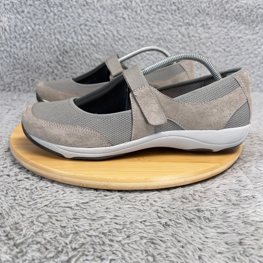 Dansko Hennie Mary Jane Shoes Womens 11.5-12 EU 42 Grey Suede Flat 4517241024
